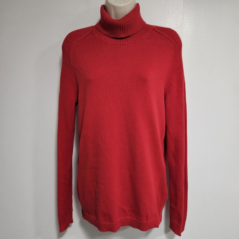 90'S Polo Jeans Co Ralph Lauren Ribbed Turtle Neck Sweater Women's XL Red‎